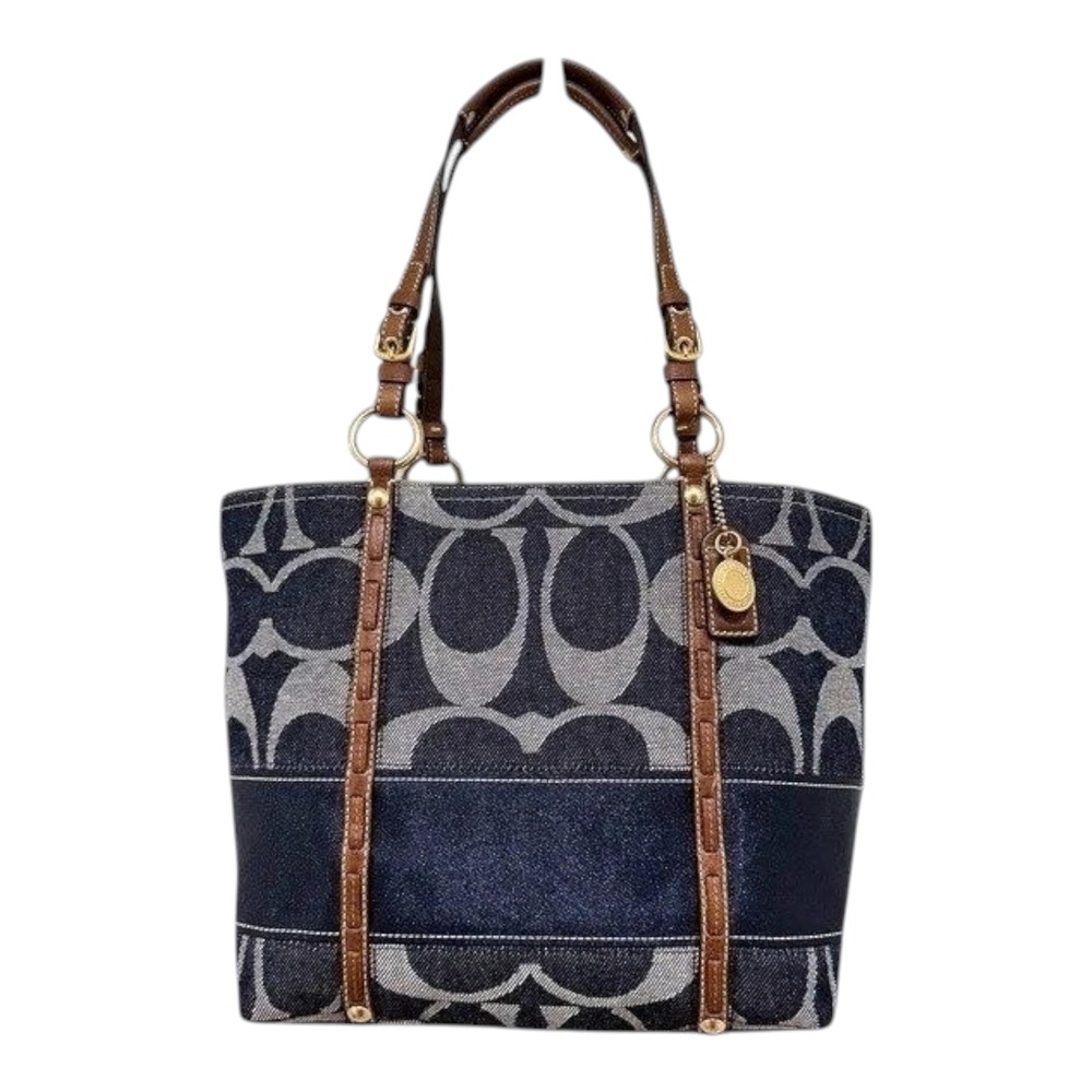 Coach Legacy Signature Denim Heritage Stripe Tote F11179